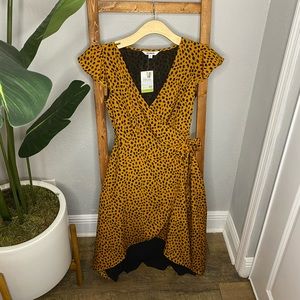 Cheetah Print Wrap Dress
